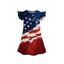 Girls Dress American Flag Pattern Independence Day Dress Star Striped Print Short Flutter Sleeve A Line Mini Patriotic Kid Dress - multicolor 160