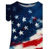 Girls Dress American Flag Pattern Independence Day Dress Star Striped Print Short Flutter Sleeve A Line Mini Patriotic Kid Dress - multicolor 160