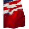 Girls Dress American Flag Pattern Independence Day Dress Star Striped Print Short Flutter Sleeve A Line Mini Patriotic Kid Dress - multicolor 160