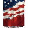 Boy's American Flag Pattern Independence Day Shirt Star Striped Print Button Up Roll Up Short Sleeve Patriotic Kid Shirt - multicolor 160