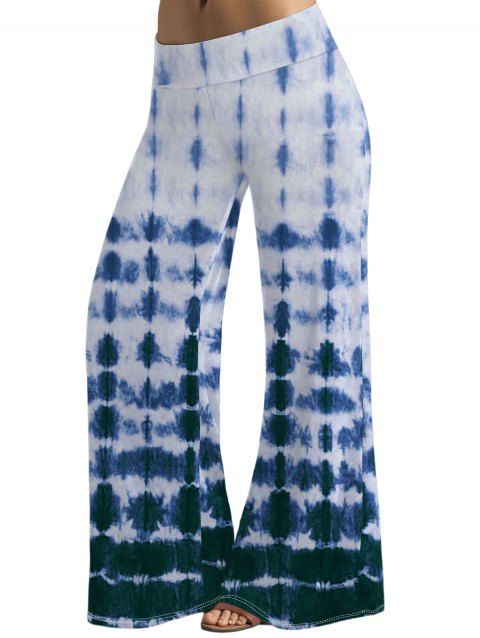 Pantalon large tie-dye taille haute et large, pantalon long décontracté