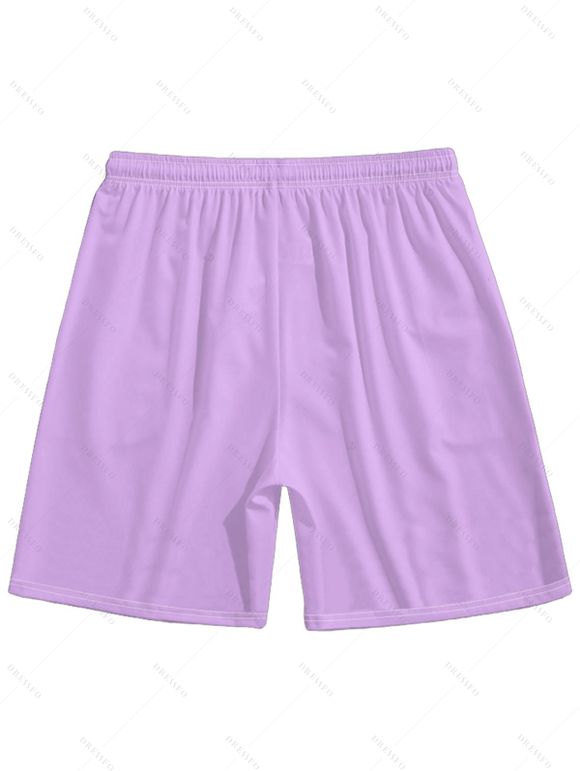 Hawaii Couple Outfit Tropical Plant Print Spaghetti Strap Dress Cinched Tankini Swimsuit and Roll Up Sleeve Shirt Drawstring Shorts Beach Matching Outfit - LIGHT PURPLE S | US 4