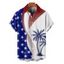 Chemise patriotique à manches courtes et boutons pour homme, motif cocotier, drapeau américain, jour de l'indépendance - Bleu 5XL
