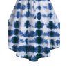 Haut de vacances cintré à ourlet volanté et à buste froncé, imprimé tie-dye, épaules dénudées, ourlet flottant - Bleu XXL | US 12