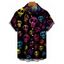 Chemise gothique à manches courtes et boutons pour homme, motif tête de mort coloré, style vacances - Noir 5XL