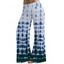 Pantalon large tie-dye taille haute et large, pantalon long décontracté - Bleu profond L | US 8-10