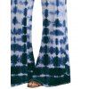 Pantalon large tie-dye taille haute et large, pantalon long décontracté - Bleu profond L | US 8-10