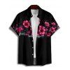 Gothic Couple Outfit Floral Pattern Spaghetti Strap Tank Dress and Button Up Shirt Vacation Matching Outfit - Noir S | US 4
