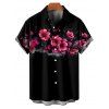 Gothic Couple Outfit Floral Pattern Spaghetti Strap Tank Dress and Button Up Shirt Vacation Matching Outfit - Noir S | US 4
