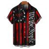 Independence Day Couple Outfit American Flag Letter Pattern Spaghetti Strap Tank Dress and Button Up Shirt Drawstrings Shorts Patriotic Matching Outfit - Noir S | US 4