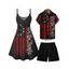 Independence Day Couple Outfit American Flag Letter Pattern Spaghetti Strap Tank Dress and Button Up Shirt Drawstrings Shorts Patriotic Matching Outfit - Noir S | US 4