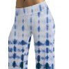 Vacation Women Outfit Tie Dye Ruffle Hem Ruched Bust Cinched Off the Shoulder Top and Wide Leg Pants Casual Two Piece Set - Bleu profond S | US 4