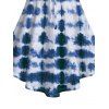 Vacation Women Outfit Tie Dye Ruffle Hem Ruched Bust Cinched Off the Shoulder Top and Wide Leg Pants Casual Two Piece Set - Bleu profond S | US 4