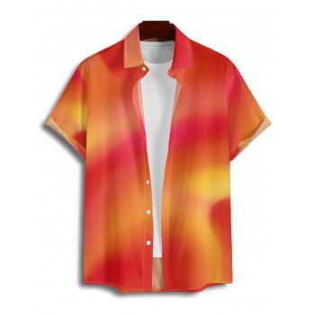 Vacation Couple Outfit Ombre Crisscross Bra and High Cut Briefs See Thru Tied Side Skirt Three Piece Bikini Swimsuit and Button Up Shirt Beach Matching Outfit