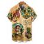 T-Shirt Manches Courtes à Col Roulé Motif Cœur et Inscription Fruit Style Vintage pour Hommes - café M