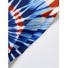 Robe longue patriotique à bretelles spaghetti et motif tourbillon tie-dye avec poches pour le jour de l'indépendance - Bleu de Minuit XXL | US 14