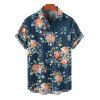 Vacation Couple Outfit Tropical Floral Leaf Pattern Beach Halter Ruched Open Back One-piece Swimsuit and Button Up Shirt Beach Matching Outfit - Blanc S | US 4