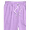 Short de plage uni à cordon de serrage et taille élastique pour homme - Violet clair 5XL