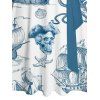 Robe de plage à motif contrasté, ancre de voile, étoiles de mer, crânes, éléments océaniques, buste froncé, col en cœur, ceinture, robe de vacances trapèze mini - Vert XXXXXL | US 20
