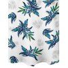 Robe hawaïenne à imprimé plantes tropicales, bretelles spaghetti, col en V, coupe trapèze, mini-robe de vacances - Blanc XXXXXL | US 20