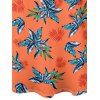 Robe hawaïenne à imprimé plantes tropicales, bretelles spaghetti, col en V, coupe trapèze, mini-robe de vacances - Orange XXXXXL | US 20