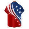 Chemise patriotique à manches courtes et boutons pour homme, motif étoiles et rayures, motif drapeau américain, jour de l'indépendance - multicolor A 5XL