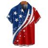 Chemise patriotique à manches courtes et boutons pour homme, motif étoiles et rayures, motif drapeau américain, jour de l'indépendance - multicolor A 5XL