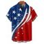 Chemise patriotique à manches courtes et boutons pour homme, motif étoiles et rayures, motif drapeau américain, jour de l'indépendance - multicolor A 5XL