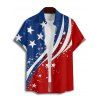 Chemise patriotique à manches courtes et boutons pour homme, motif étoiles et rayures, motif drapeau américain, jour de l'indépendance - multicolor A 5XL