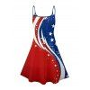 Robe de fête de l'indépendance à rayures étoilées et éléments du drapeau américain, robe mini-débardeur patriotique à bretelles spaghetti et col en V - multicolor A XXXXXL | US 20