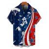 Chemise patriotique à manches courtes et boutons pour homme, motif parachute, drapeau américain, jour de l'indépendance - multicolor A 5XL