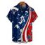 Chemise patriotique à manches courtes et boutons pour homme, motif parachute, drapeau américain, jour de l'indépendance - multicolor A 5XL