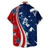 Chemise patriotique à manches courtes et boutons pour homme, motif parachute, drapeau américain, jour de l'indépendance - multicolor A 5XL
