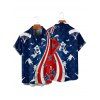 Chemise patriotique à manches courtes et boutons pour homme, motif parachute, drapeau américain, jour de l'indépendance - multicolor A 5XL