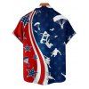 Independence Day Couple Outfit American Flag Elements Parachute Pattern Spaghetti Strap Tank Dress and Button Up Shirt Patriotic Matching Outfit - multicolor A S | US 4