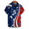 Independence Day Couple Outfit American Flag Elements Parachute Pattern Spaghetti Strap Tank Dress and Button Up Shirt Patriotic Matching Outfit - multicolor A S | US 4