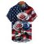 Chemise homme à manches courtes et boutons, motif drapeau américain, étoiles, rayures et roses, pour le jour de l'indépendance - Noir 5XL