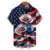 Independence Day Couple Outfit Rose American Flag Star Striped Pattern Spaghetti Strap Tank Dress and Button Up Shirt Patriotic Matching Outfit - multicolor A S | US 4