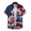 Independence Day Couple Outfit Rose American Flag Star Striped Pattern Spaghetti Strap Tank Dress and Button Up Shirt Patriotic Matching Outfit - multicolor A S | US 4