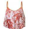 Maillot de bain deux pièces à bretelles spaghetti et ourlet pointu, motif feuilles tropicales, tankini de plage et shorty cintré. - Orange XL | US 10