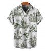 Chemise de plage à manches courtes et boutons pour homme, motif ancre de voile, étoiles de mer, crânes, éléments océaniques - Vert profond 5XL