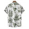 Chemise de plage à manches courtes et boutons pour homme, motif ancre de voile, étoiles de mer, crânes, éléments océaniques - Vert profond 5XL