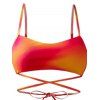 Maillot de bain bikini trois pièces de plage, soutien-gorge croisé ombré et slip taille haute, jupe transparente nouée sur le côté, maillots de bain de vacances - multicolor M | US 6