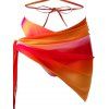 Maillot de bain bikini trois pièces de plage, soutien-gorge croisé ombré et slip taille haute, jupe transparente nouée sur le côté, maillots de bain de vacances - multicolor M | US 6