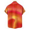 Chemise de plage ombrée pour homme, manches courtes retroussables, boutonnée, pour les vacances - Orange S