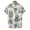 Beach Couple Outfit Sailing Anchor Starfish Skulls Ocean Elements Pattern Ruched Bust Sweetheart Neck Belt A Line Mini Dress and Roll Up Sleeve Shirt Vacation Matching Outfit - Vert profond S | US 4
