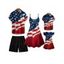 Independence Day Family Dress American Flag Pattern Spaghetti Strap Dress and Girls Dress Short Sleeve Shirt Drawstring Shorts Boys Shirt Family Set - multicolor S | US 4