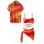 Vacation Couple Outfit Ombre Crisscross Bra and High Cut Briefs See Thru Tied Side Skirt Three Piece Bikini Swimsuit and Button Up Shirt Beach Matching Outfit - Vert S | US 4