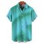 Chemise de plage ombrée pour homme, manches courtes retroussables, boutonnée, pour les vacances - Orange S