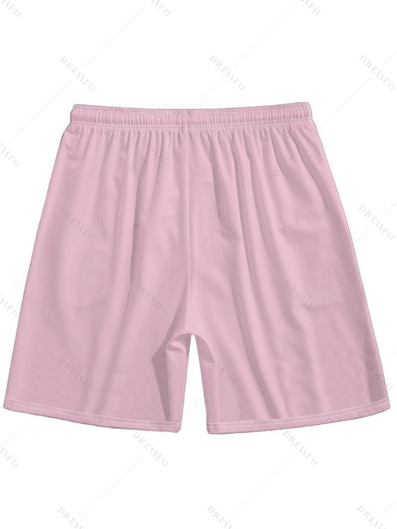 Vacation Couple Outfit Palm Tree Sea Pattern Ombre Spaghetti Strap Tank Dress and Button Up Shirt Drawstrings Shorts Beach Matching Outfit - Rose clair S | US 4